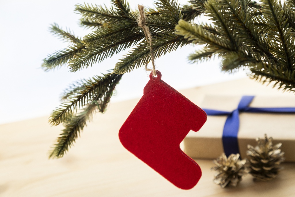 RPET kerstboom ornament, kerstman laarzen #2