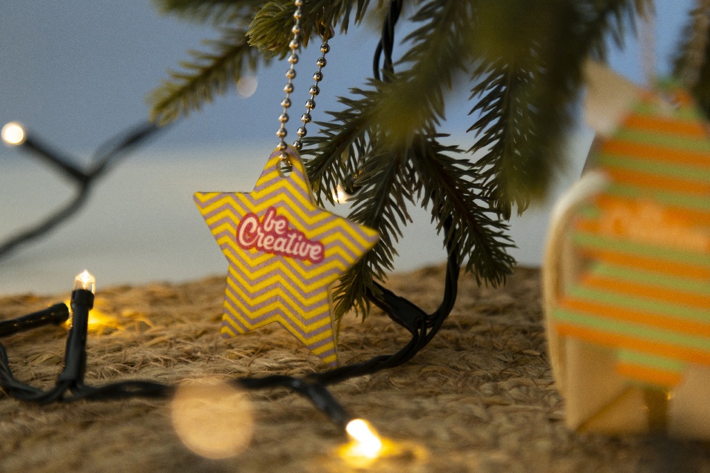 aangepaste kerstsleutelhanger, ster #6