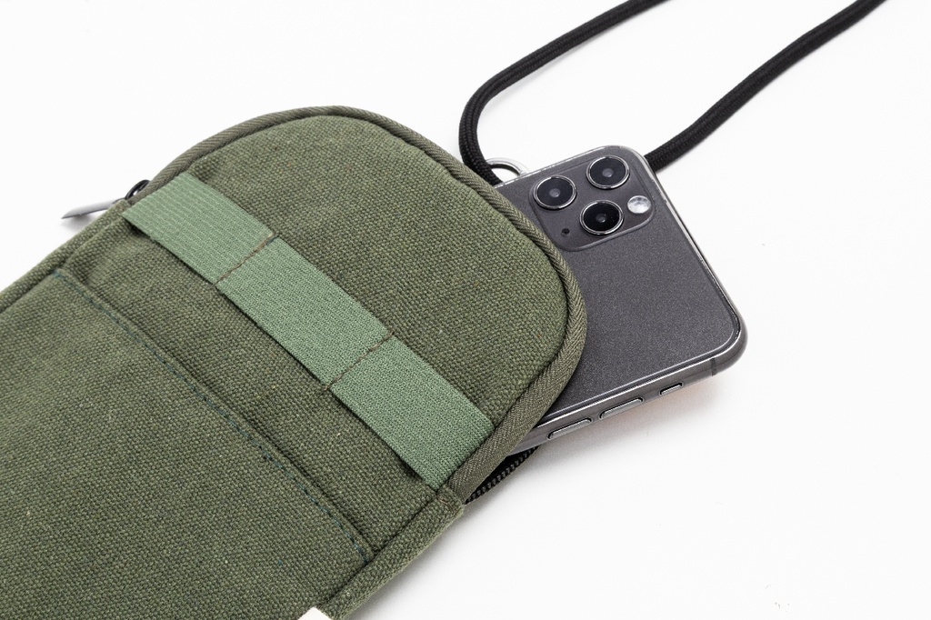 gerecycled canvas crossbody mobiele tas #5