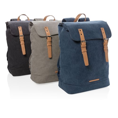 Canvas laptop backpack PVC free