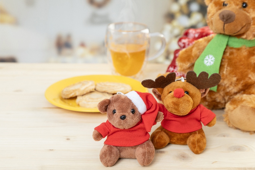 pluche kerst teddybeer sleutelhanger #6