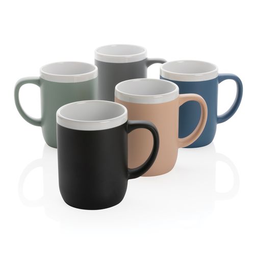 Ceramic mug with white rim 300ml