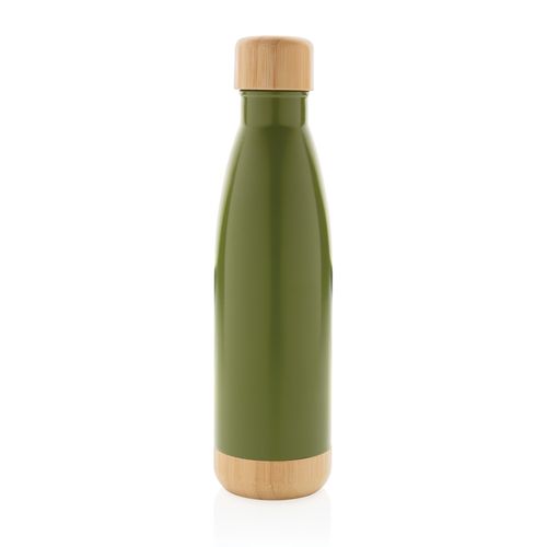 Vacuum stainless steel bottle with bamboo lid and bottom