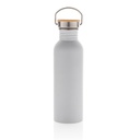 Modern stainless steel bottle with bamboo lid