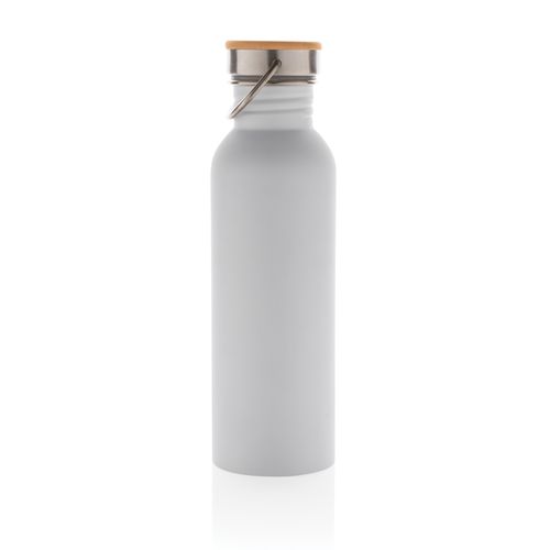 Modern stainless steel bottle with bamboo lid