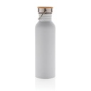 Modern stainless steel bottle with bamboo lid