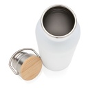 Modern stainless steel bottle with bamboo lid