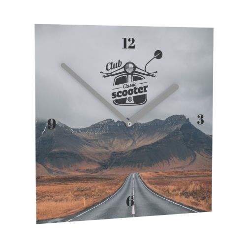 Horae Wall Clock Square 240 x 240 mm, Silver Clock Hands