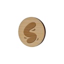 Badge Bamboo Round 40 mm, Magnet, Engraving