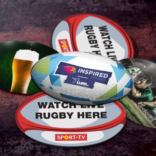 Rugby Ball Shaped Premium Beer Mat