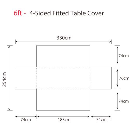 Full Coverage Fitted Tablecloth - 76x183cm (6ft Table)