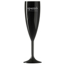 Reusable Plastic Champagne Flute (187ml/6.6oz) Black & White