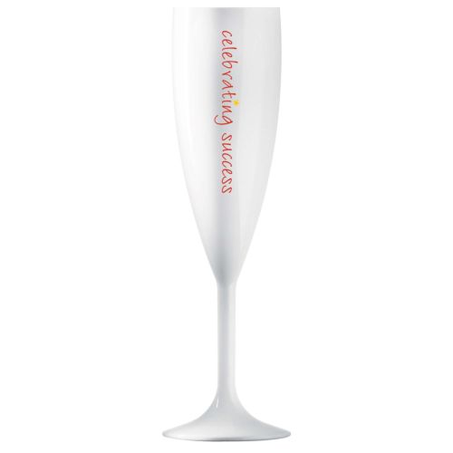 Reusable Plastic Champagne Flute (187ml/6.6oz) Black & White