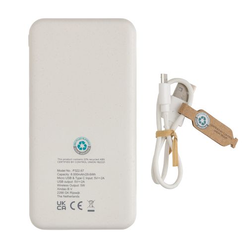 RCS standard recycled plastic wireless powerbank