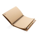 Cork spiral notebook with pen