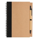 Kraft spiral notebook with pen