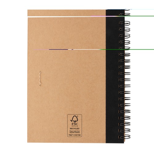 Kraft spiral notebook with pen