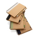 Kraft spiral notebook with pen