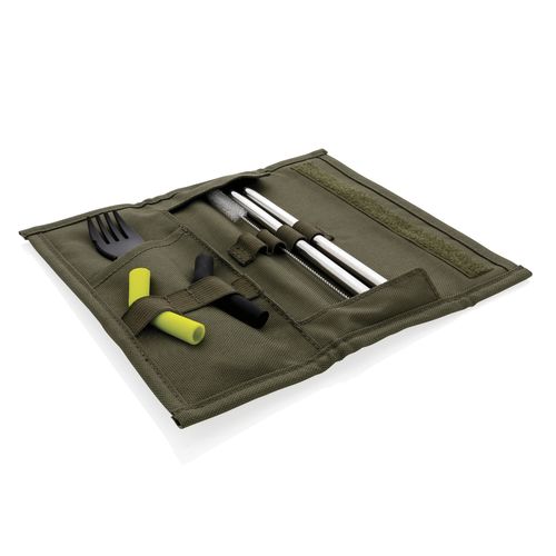 Tierra 2pcs straw and cutlery set in pouch