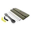 Tierra 2pcs straw and cutlery set in pouch