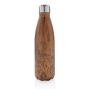 Vacuum insulated stainless steel bottle with wood print