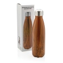 Vacuum insulated stainless steel bottle with wood print