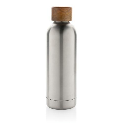 Wood RCS certified recycled stainless steel vacuum bottle