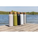 Wood RCS certified recycled stainless steel vacuum bottle