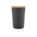 GRS certified recycled PP mug with bamboo lid