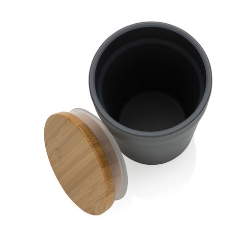 GRS certified recycled PP mug with bamboo lid