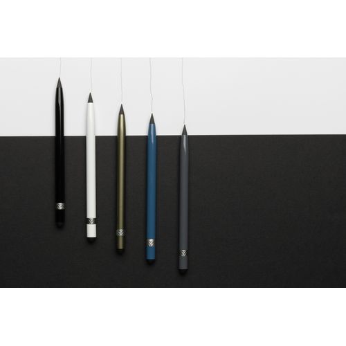 Aluminum inkless pen with eraser