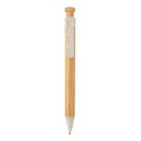 Bamboo pen with wheatstraw clip