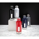 Leak proof vacuum bottle with logo plate