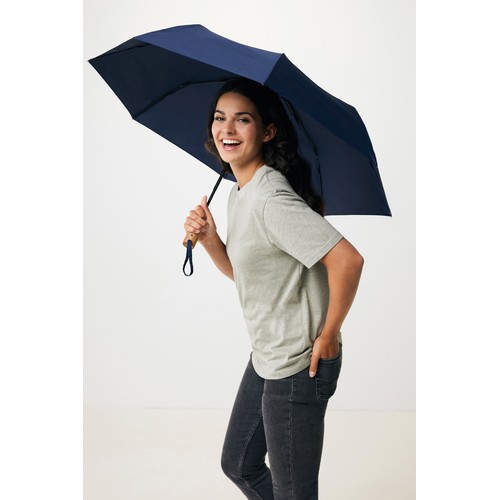 Kaycey 21" AWARE™ RPET Acacia wood mini auto open umbrella