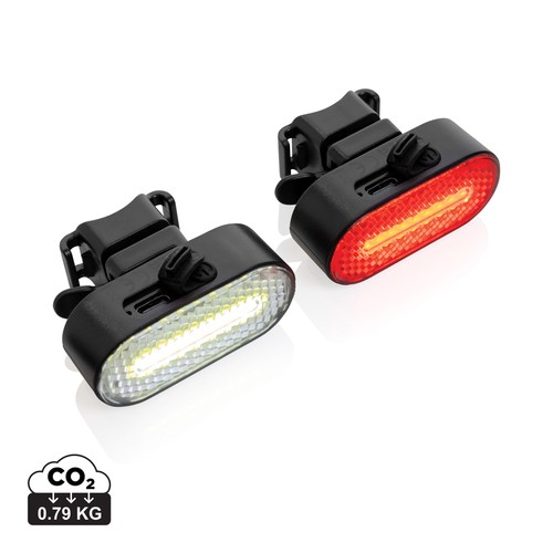 Lumino RCS rplastic USB-oplaadbare fietslamp set