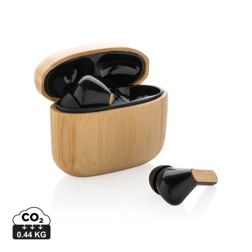 Bamboo TWS earbuds with RCS recycled plastic