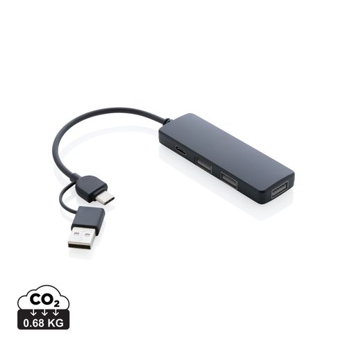 RCS recycled plastic USB hub with dual input