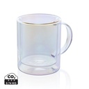 Deluxe double wall electroplated glass mug