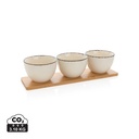 Ukiyo 3pc serving bowl set with bamboo tray