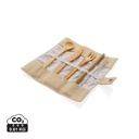 Reusable bamboo travel cutlery set