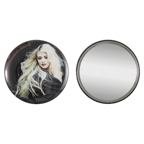 Metal button 75mm with mirror