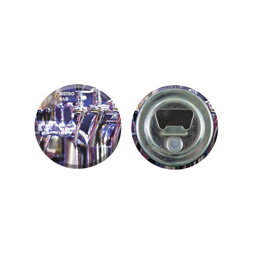 Metal button 56mm with bottle opener and magnet