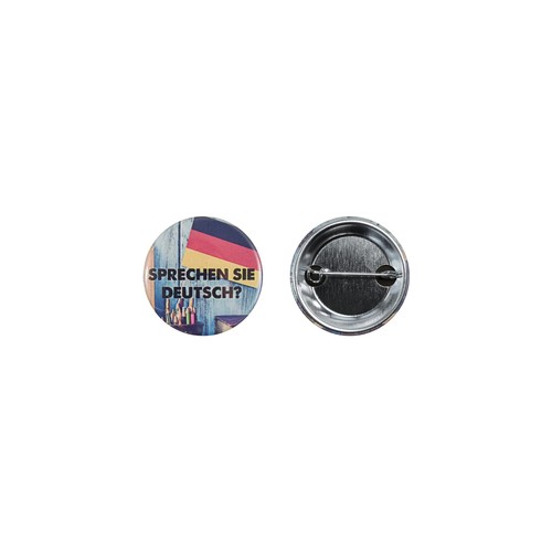 Metal button 37mm with double crimped pin