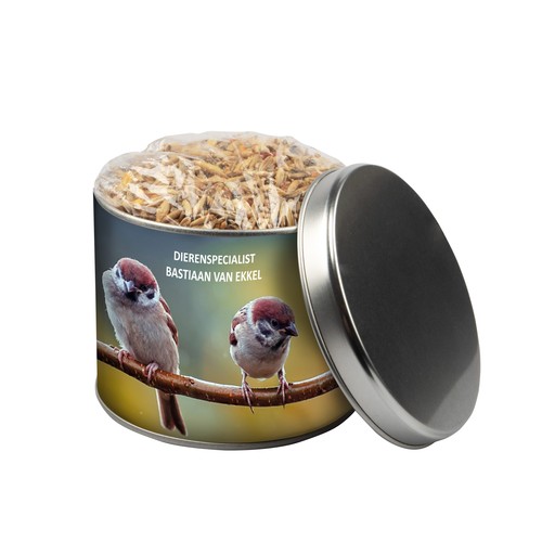 Tin bird sprinkle food