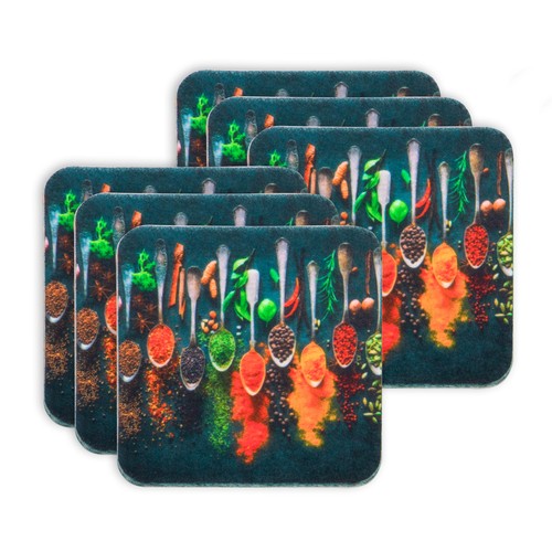 Papillon glass coaster set of 6