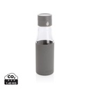 Ukiyo glass hydration tracking bottle with sleeve