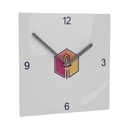 Horae Wall Clock Premium Square 240 x 240 mm, Silver Clock Hands