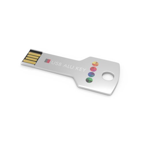 USB Stick Alu Key Silver, 16 GB Basic