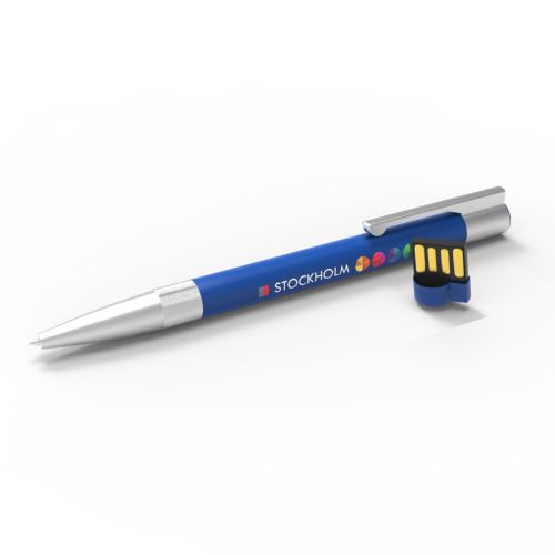 USB Pen Stockholm Blue (Blue ink), 2 GB Basic