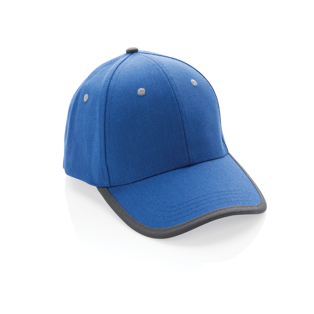 Impact AWARE ™ 6 panel 280gr recycled  katoen cap met bies